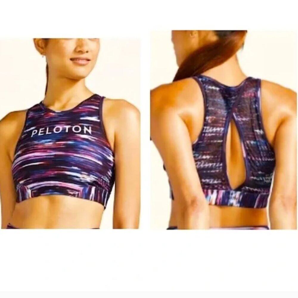 Peloton Melody High Neck Medium Sports Bra Removeable Pads Size S